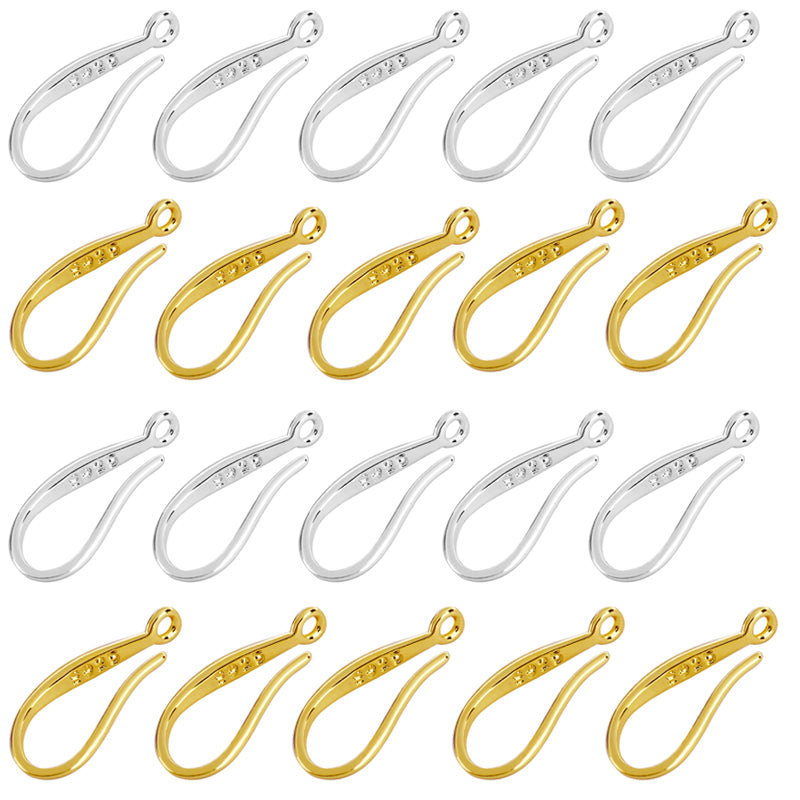 20PCS 925 Sterling Silver Earrings for Women - Smooth Hook Ear Design for DIY Jewelry Making