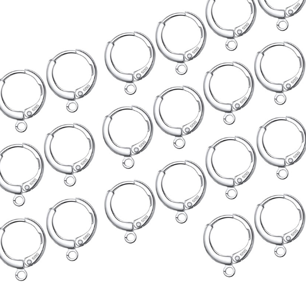 Wholesale 20 Pcs/Lot 925 Sterling Silver Earring Hooks - Bulk Jewelry Making Supplies