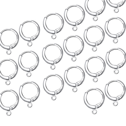 Wholesale 20 Pcs/Lot 925 Sterling Silver Earring Hooks - Bulk Jewelry Making Supplies