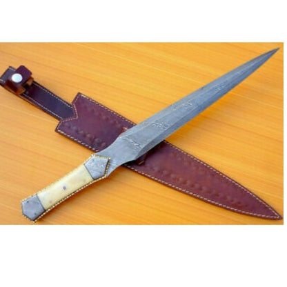 Handmade Dagger Knife | Damascus Steel Knife | Full Tang Dagger Knife | Survival Outdoor Gift For Him Hunting Knife