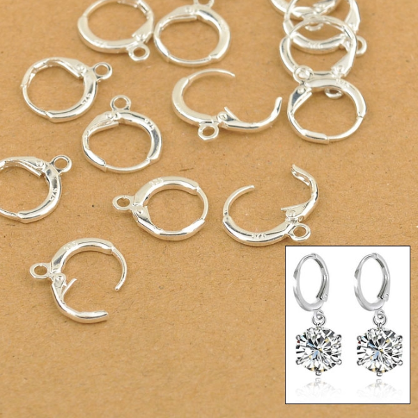 J5tiWholesale50PCSDIYKoreanEarringsForWomenFashionJewelryFindingsGenuine925SterlingSil
