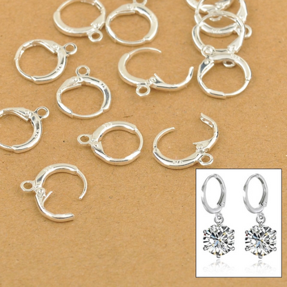 J5tiWholesale50PCSDIYKoreanEarringsForWomenFashionJewelryFindingsGenuine925SterlingSil