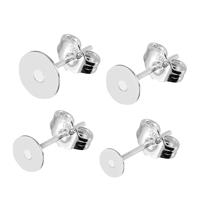 B42q20pcs925SterlingSilverPlatedBlankEarringStudBase4568mmEarringPostCabochonjpg