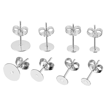 SyQI20pcs925SterlingSilverPlatedBlankEarringStudBase4568mmEarringPostCabochonjpg
