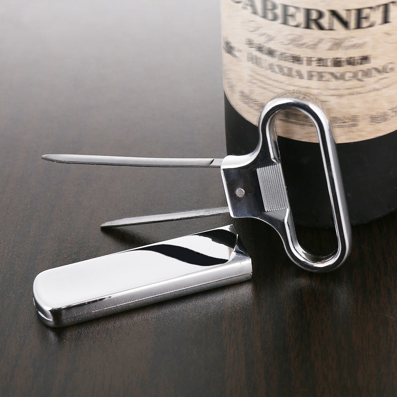 Metal Two-Prong Cork Puller: Portable Wine Opener for Old Red Wine & Champagne - Home, Hotel, Bar Tools