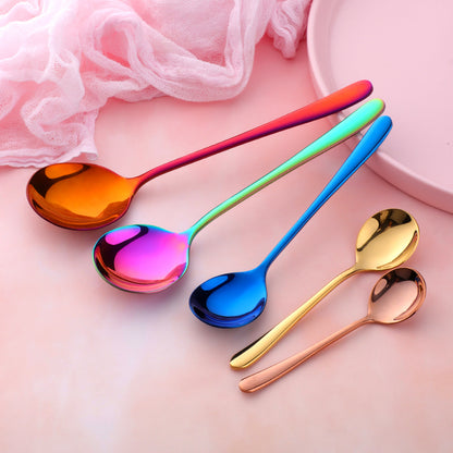 Beautiful Gold and Blue Stainless Steel Teaspoons - Perfect for Christmas Dinnerware