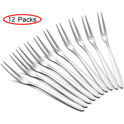 Stainless Steel Fruit Forks: Set of 5/12 - Multifunctional Kitchen Accessories