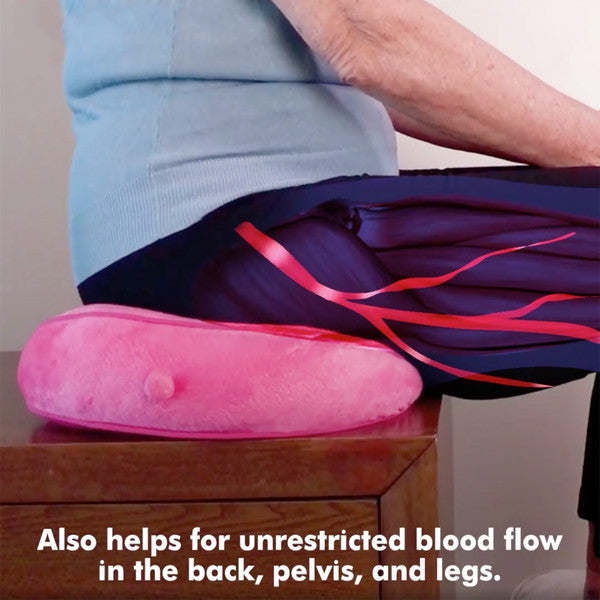 Ergonomic Hip Cushion Posture Corrector - Soft Plush Cover, Air-Ventilated, Foldable Design for Office & Home Use 3