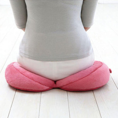 Ergonomic Hip Cushion Posture Corrector - Soft Plush Cover, Air-Ventilated, Foldable Design for Office & Home Use 1