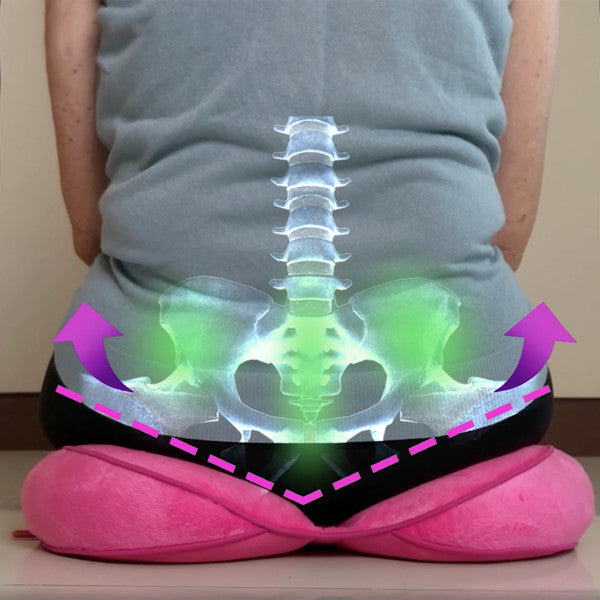Ergonomic Hip Cushion Posture Corrector - Soft Plush Cover, Air-Ventilated, Foldable Design for Office & Home Use 2