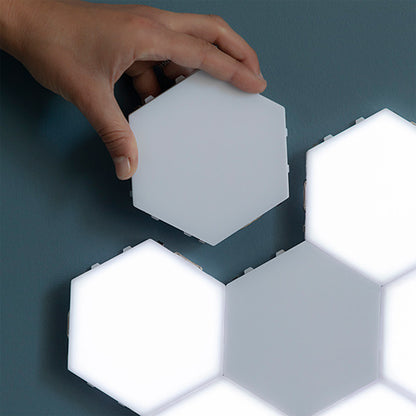 Hexagon Modular Touch LED Tile Lights, Set of 5 - USB Powered, Freestanding or Wall Mount, Easy Installation6