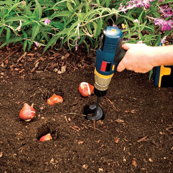 Garden Spiral Hole Drill Planter - High Strength Steel, Fits Any 3/8" Drill, Hex Shank for Efficient Planting