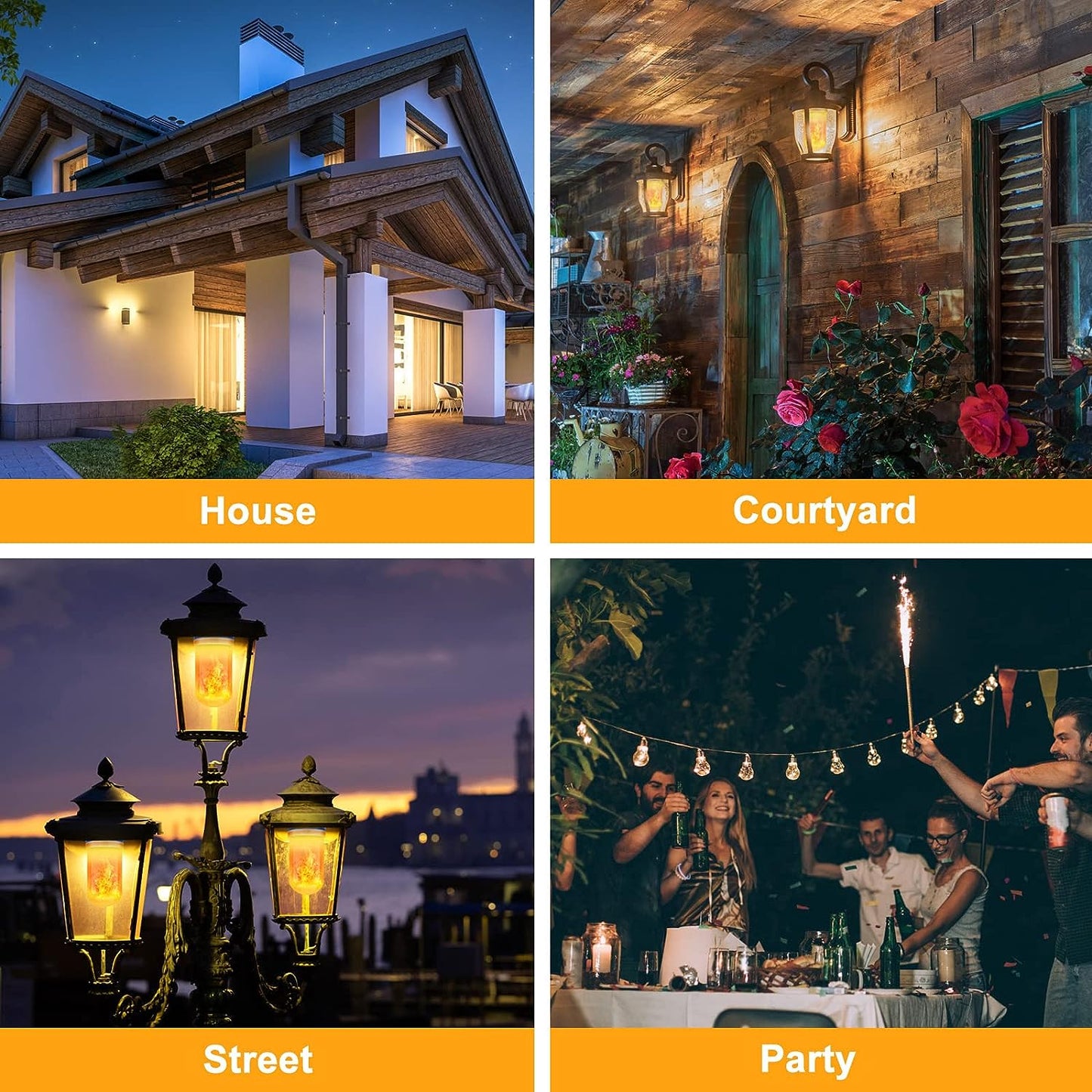 Transform Your Space - LED Flame Effect Light Bulb, 3 Modes, 9 Watts, Warm Glow for Cozy Atmosphere4