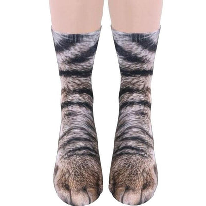 Realistic Comfy Animal Paws Socks, Polyester Material, Machine Washable, One Size Fits Most2