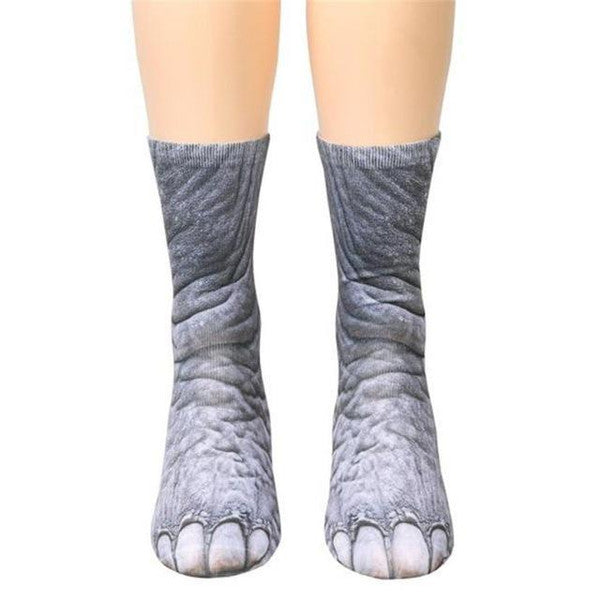 Realistic Comfy Animal Paws Socks, Polyester Material, Machine Washable, One Size Fits Most7