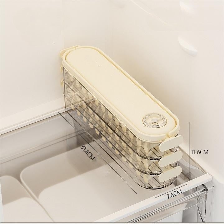 Fridge Storage Boxes With Lids 3 Layer white