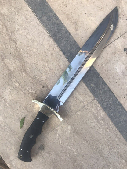 Fixed Blade Bowie Knife Custom Handmade Full Tang Hunting Bowie Knife Survival Bowie Gift For Him Unique Bowie Knife