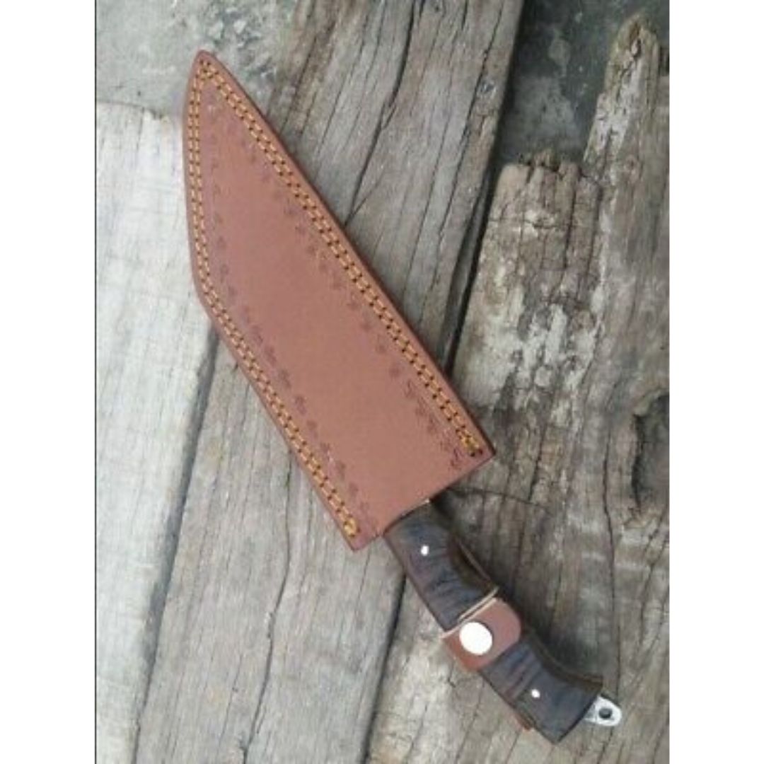 Ram Horn Hunting Bowie Knife Damascus Steel Handmade Survival Bowie Camping Knif (8).jpg