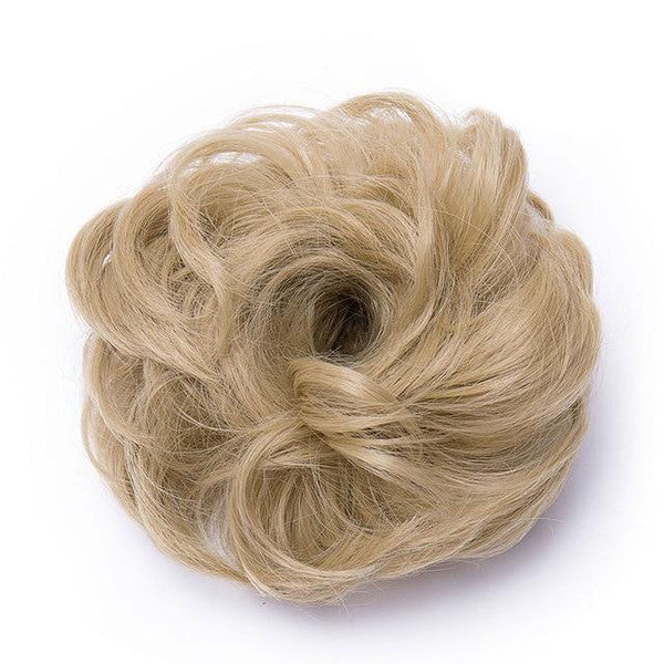 Chic Rose Bun Hair Scrunchie - Quick Styling, Durable Synthetic, Easy Maintenance, Ideal for Daily Wear Ash blonde