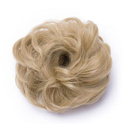 Chic Rose Bun Hair Scrunchie - Quick Styling, Durable Synthetic, Easy Maintenance, Ideal for Daily Wear Ash blonde