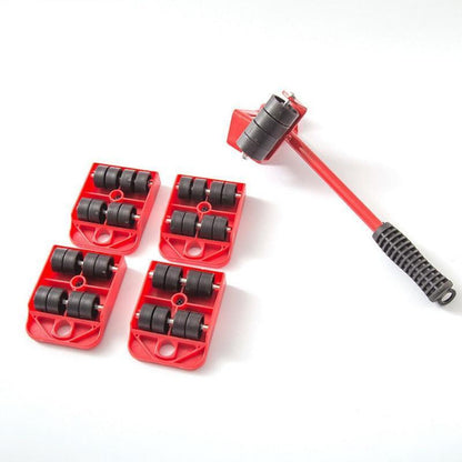 Heavy Duty Furniture Lifter with 4 Movable Wheels  HighQuality ABS Plastic  Steel Red Eliminate
