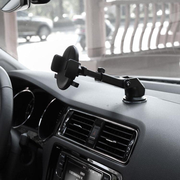 Secure and Versatile Car Phone Retractable Mount Holder - 360 degree Rotation, Telescopic, Easy-to-Install, Black 1