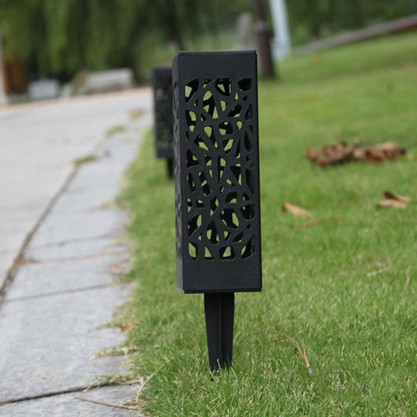 Moroccan Tower Solar Lanterns (4 Pack) - Elegant Black Plastic, Easy Installation, Eco-Friendly Garden Lighting3