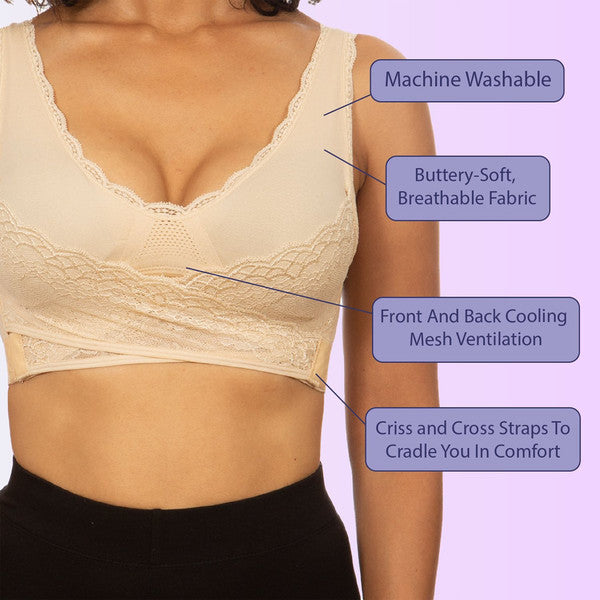 Comfortable wireless pushup bra with adjustable straps