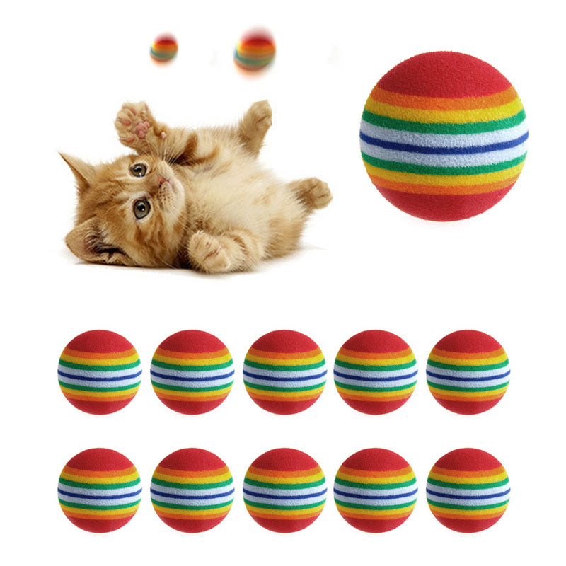 Colorful Cat Toy Balls: 10 Interactive Toys for Play, Chewing, and Training