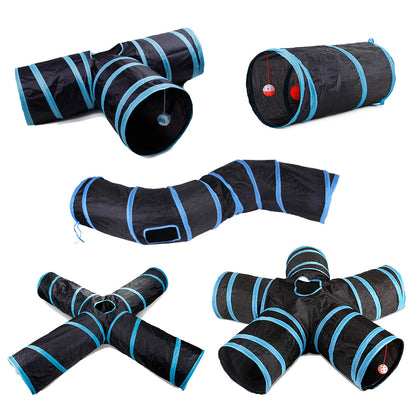 Foldable Cat Tunnel Toy: Interactive Fun for Kittens and Rabbits