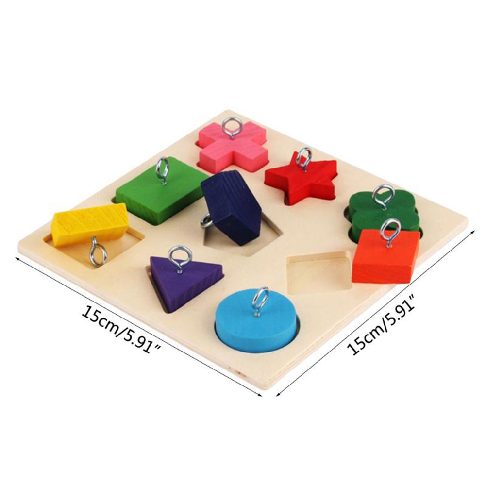 NeW5ParrotIqTrainingToys9GridColorfulWoodenBlockSafeTastelessPetEducationalToysBirdTo
