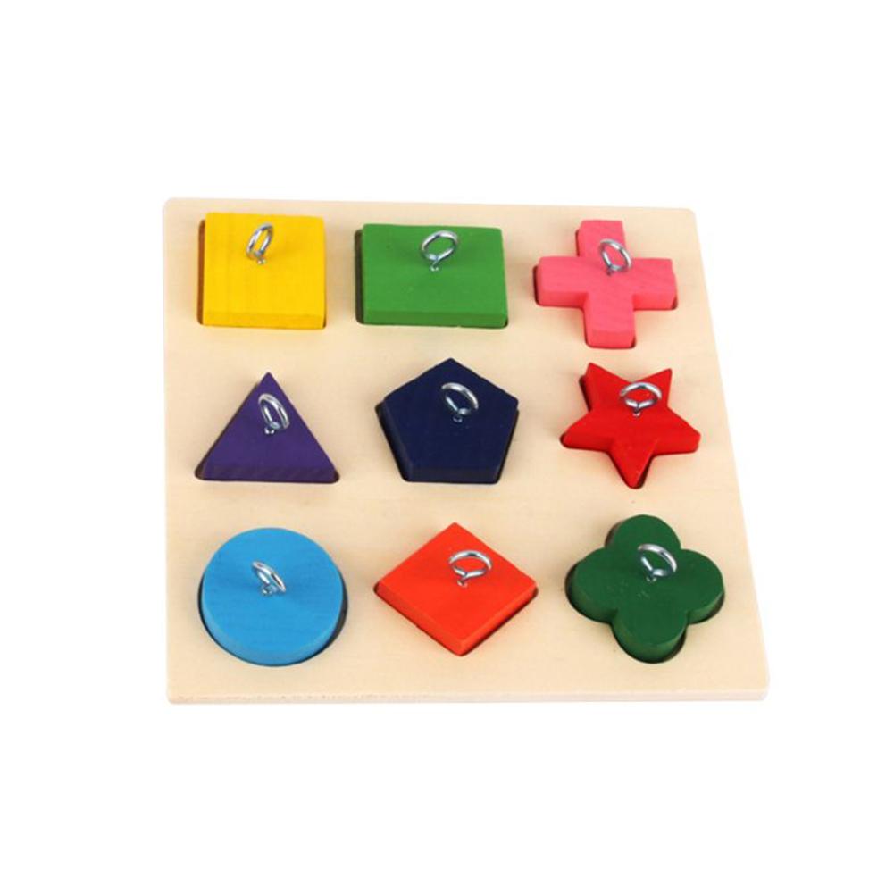 dIMkParrotIqTrainingToys9GridColorfulWoodenBlockSafeTastelessPetEducationalToysBirdTo