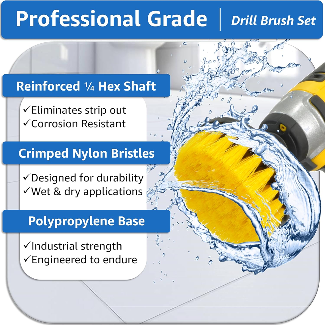 3-Brush Power Scrubber Drill Brush Attachment Kit4