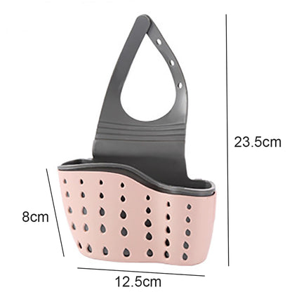 ME3VKitchenStorageDrainBasketSoapSpongeHolderKitchenSinkHolderAdjustableSpongeShelfHang