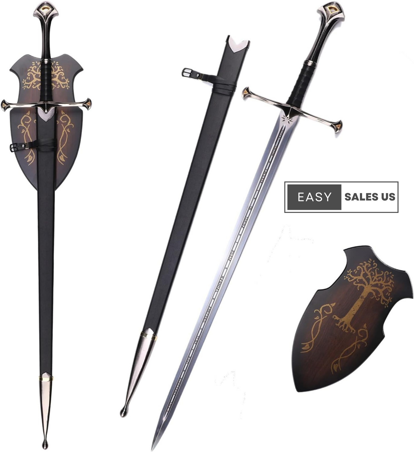 Andurilswordofstridercustomengravedswordlotrswordlordoftheringskingaragornrangerswor