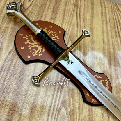 Andurilswordofstriderwithfreescabbardlordoftheringskingaragornranger swordlotrgifts
