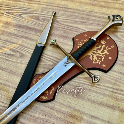 Andurilswordofstriderwithfreescabbardlordoftheringskingaragornranger swordlotrgifts