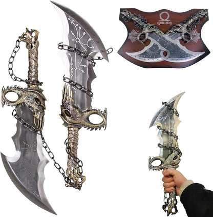 Godofwarcosplaypropweaponkratos chaosblademadeofmetalonesetoftwo badesofchaoswith