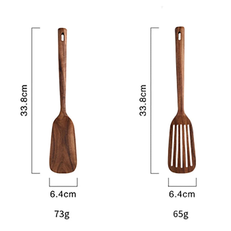 CbeQ17piecessetteaktablewarespoonColanderspoonSpecialnanosoupskimmingCookingspoonWood