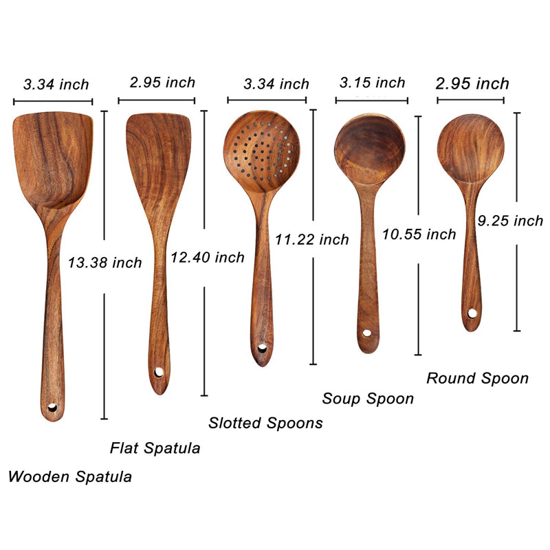DDSk17piecessetteaktablewarespoonColanderspoonSpecialnanosoupskimmingCookingspoonWood