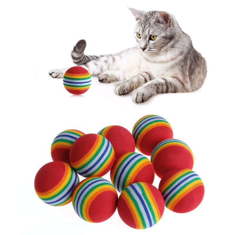 Interactive EVA Rainbow Cat Toys: Fun Play & Training Balls for Cats and Dogs