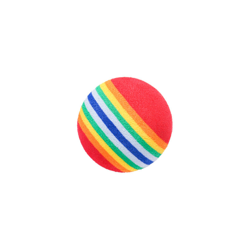 pgWgEVARainbowCatToysBallInteractiveCatDogPlayChewingRattleScratchEVABallTrainingBall