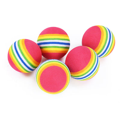 SNxgEVARainbowCatToysBallInteractiveCatDogPlayChewingRattleScratchEVABallTrainingBall