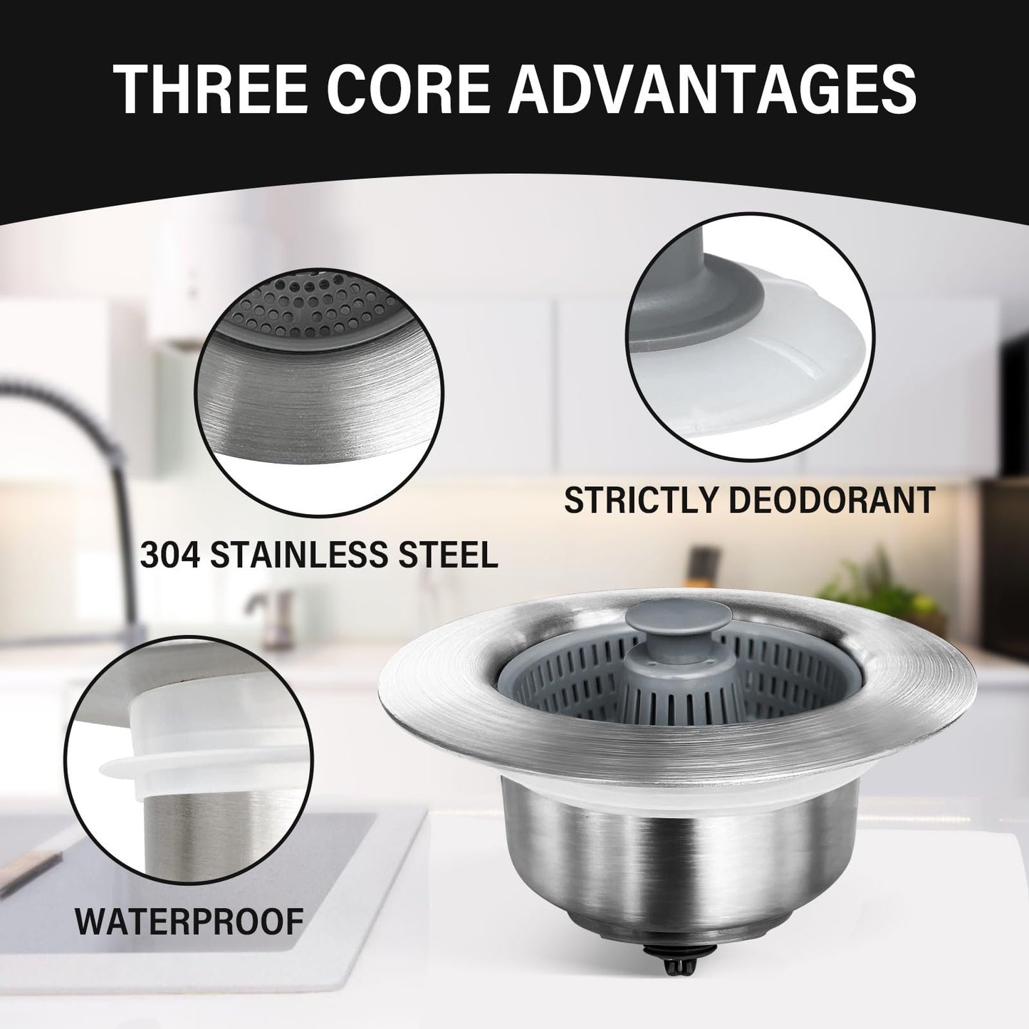 2024 New Upgraded Sink Bounce Core Drain Strainer 5