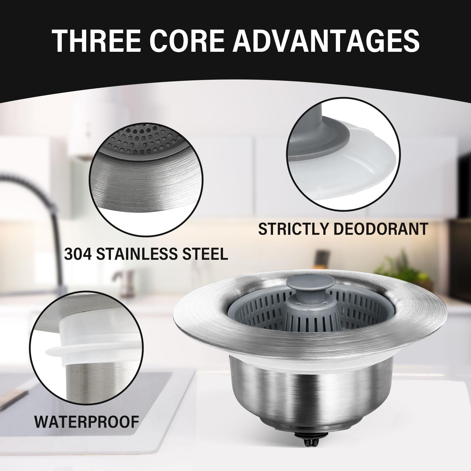 2024 New Upgraded Sink Bounce Core Drain Strainer 5