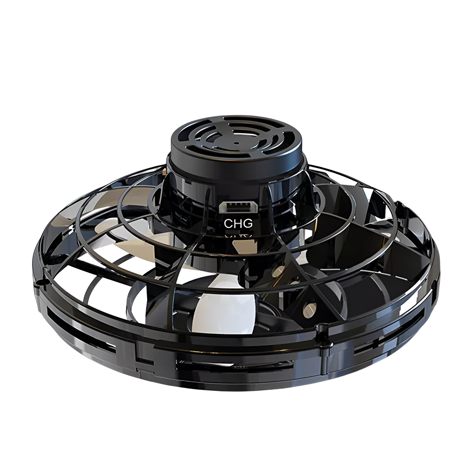 Stress Relief UFO Toy with LED Lights Black