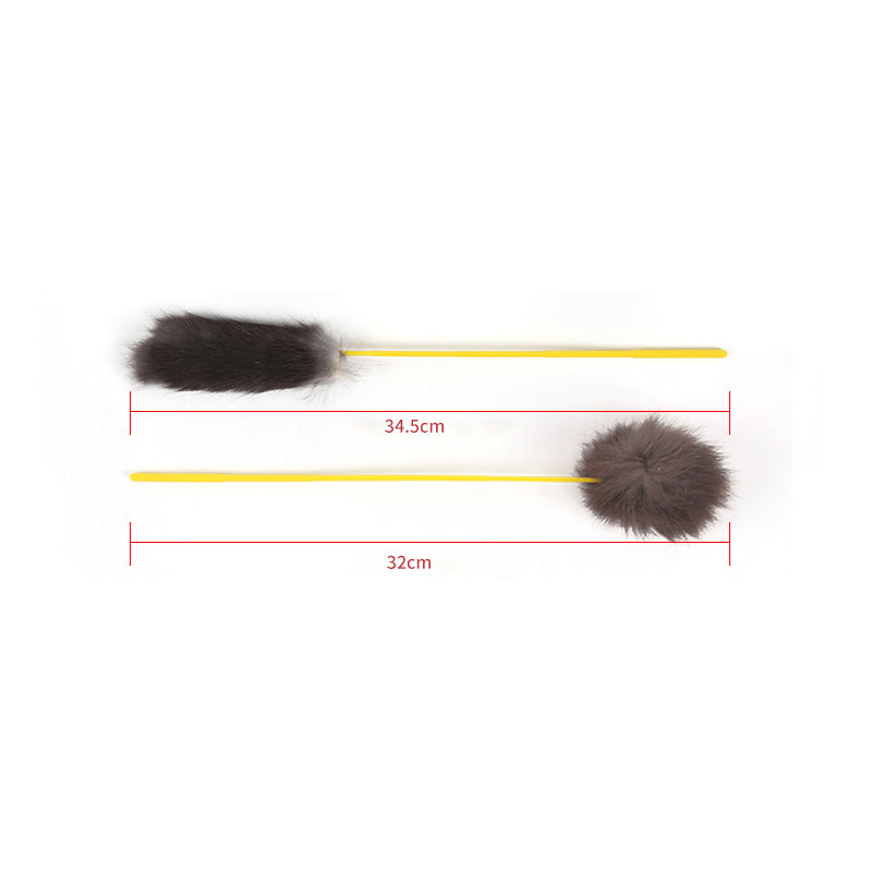 dcekRandomColorTeaseCatStickFauxRabbitFurPompomPlushPetInteractiveStickCatPlayingTrai