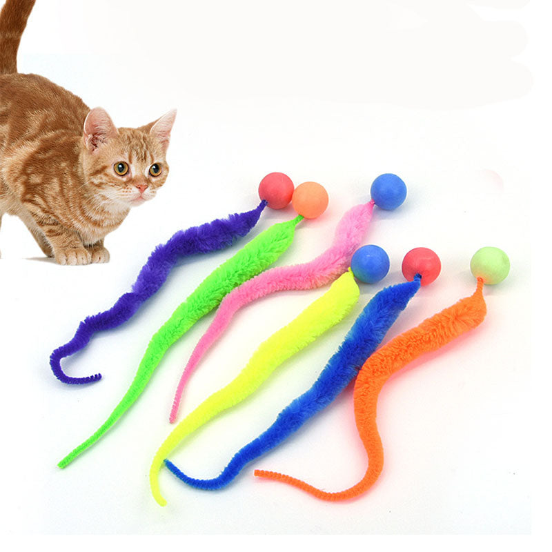 Wiggly Balls Cat Toys: New Chewing and Bouncy Playthings with Tail Sound for Kittens – Interactive Plush Toy
