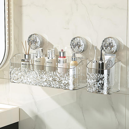 Light Luxury Style Glacier Pattern Suction Cup Shelf
