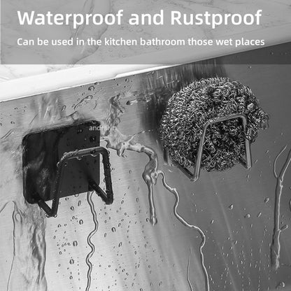 1/6pcs Kitchen Sponge holder Self Adhesive Sink Sponges Drain Drying Rack Wall Hooks Wire Ball Organizer bathroom Tools